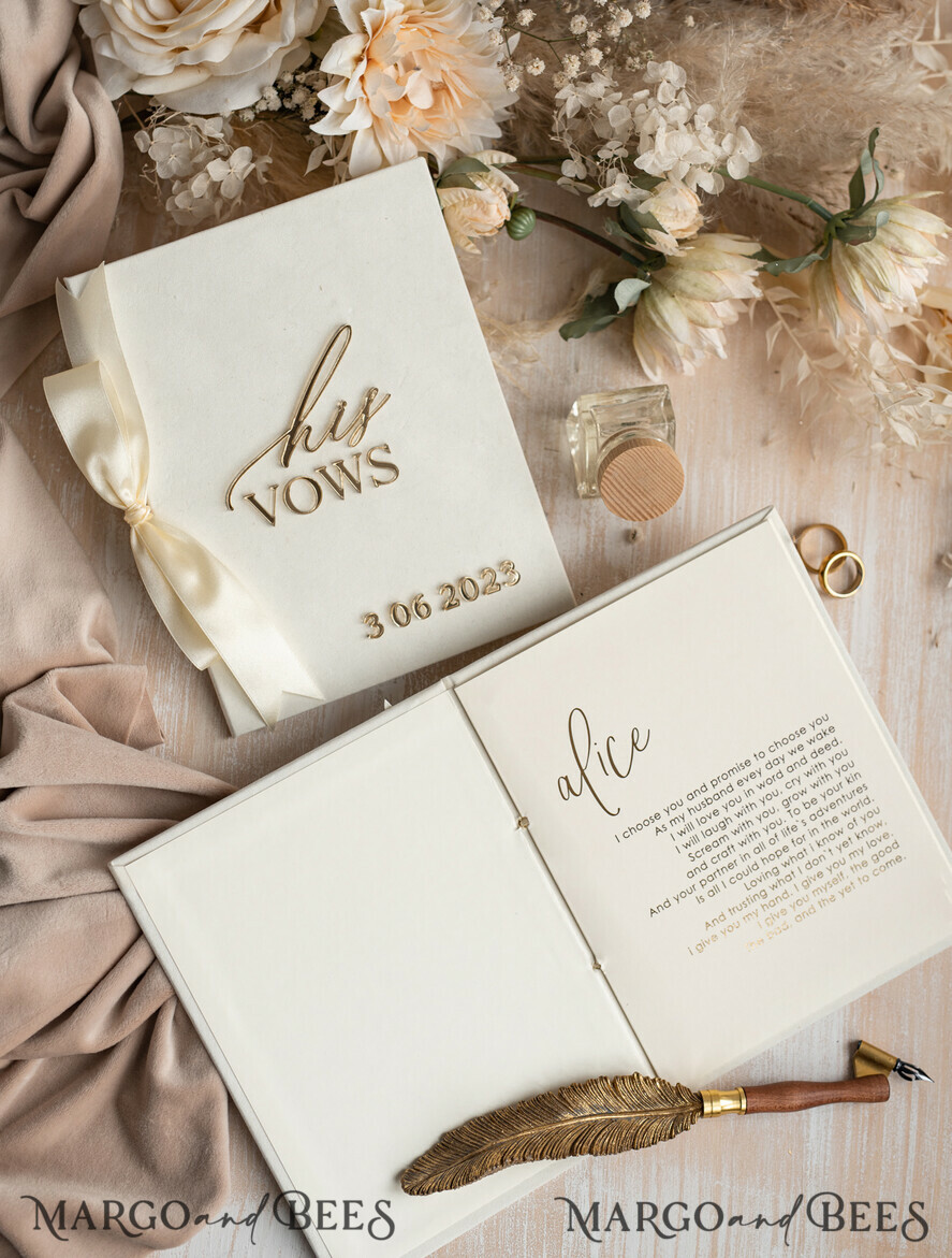 WEDDING VOWS Acrylic Clear Gold Bride & groom vow books, wedding vows, personalized vow booklets, his and her vow books, custom wedding vow cases, bridal shower gift