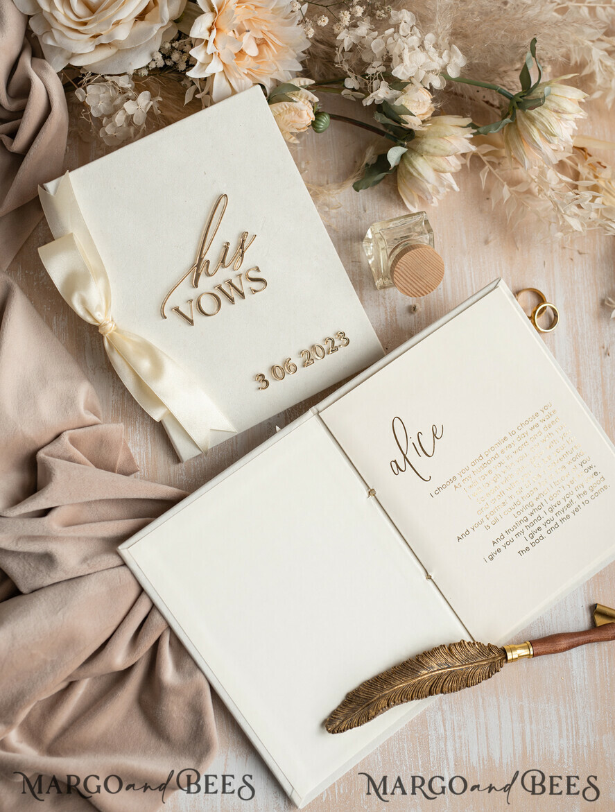 WEDDING VOWS Acrylic Clear Gold Bride & groom vow books, wedding vows, personalized vow booklets, his and her vow books, custom wedding vow cases, bridal shower gift