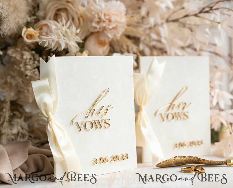WEDDING VOWS Acrylic Clear Gold Bride & groom vow books, wedding vows, personalized vow booklets, his and her vow books, custom wedding vow cases, bridal shower gift