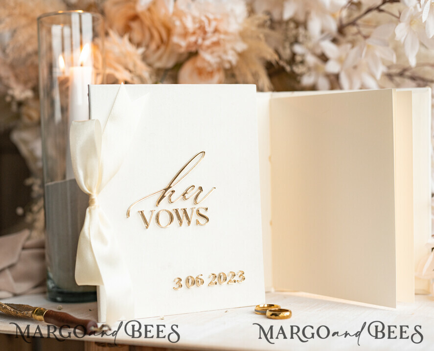 WEDDING VOWS Acrylic Clear Gold Bride & groom vow books, wedding vows, personalized vow booklets, his and her vow books, custom wedding vow cases, bridal shower gift