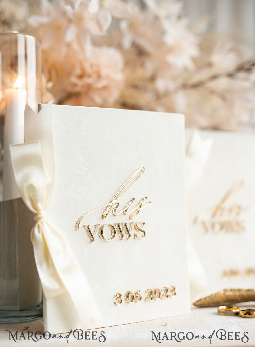 WEDDING VOWS Acrylic Clear Gold Bride & groom vow books, wedding vows, personalized vow booklets, his and her vow books, custom wedding vow cases, bridal shower gift