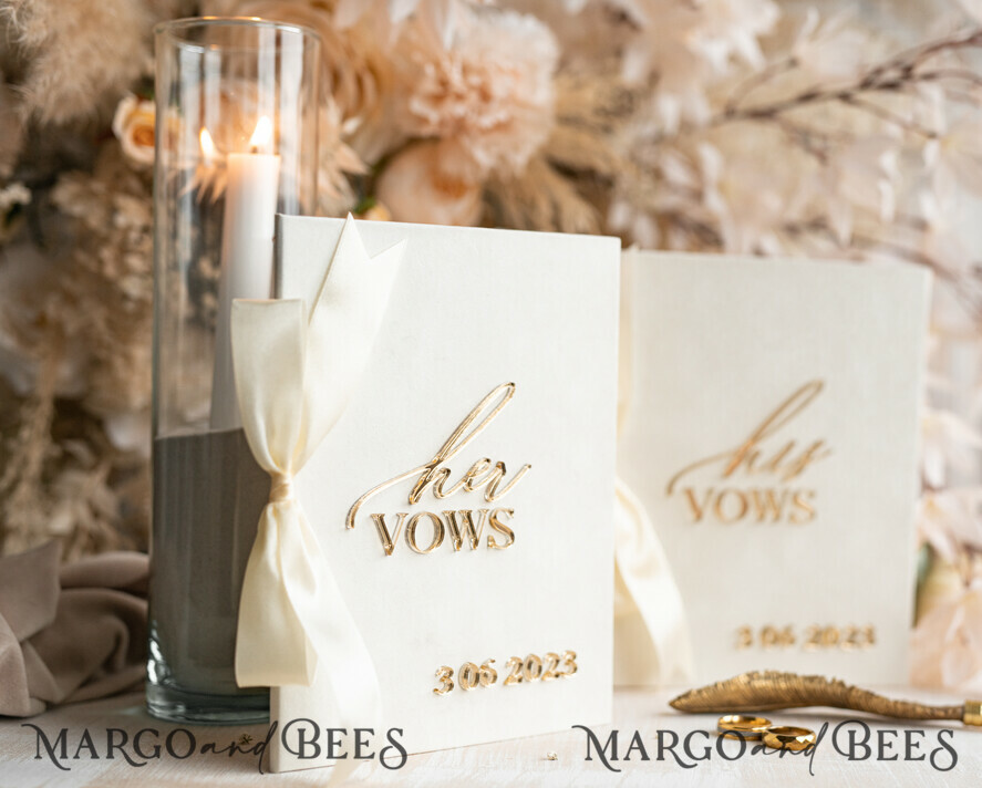 WEDDING VOWS Acrylic Clear Gold Bride & groom vow books, wedding vows, personalized vow booklets, his and her vow books, custom wedding vow cases, bridal shower gift