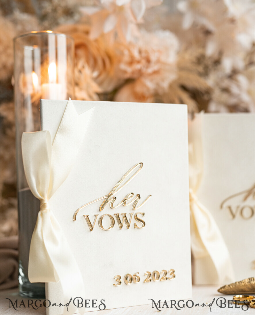 WEDDING VOWS Acrylic Clear Gold Bride & groom vow books, wedding vows, personalized vow booklets, his and her vow books, custom wedding vow cases, bridal shower gift