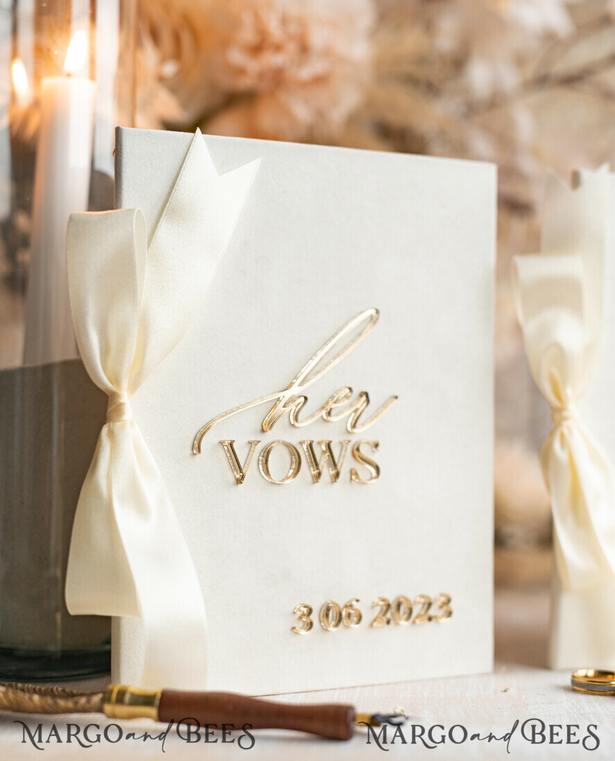 WEDDING VOWS Acrylic Clear Gold Bride & groom vow books, wedding vows, personalized vow booklets, his and her vow books, custom wedding vow cases, bridal shower gift