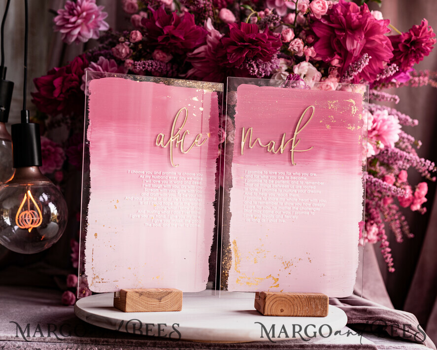 WEDDING VOWS Acrylic Clear Gold Acrylic Ombre Bride and groom vow books, wedding vow books, personalized vow booklets, his and her vow books, custom wedding vows, bridal shower gift