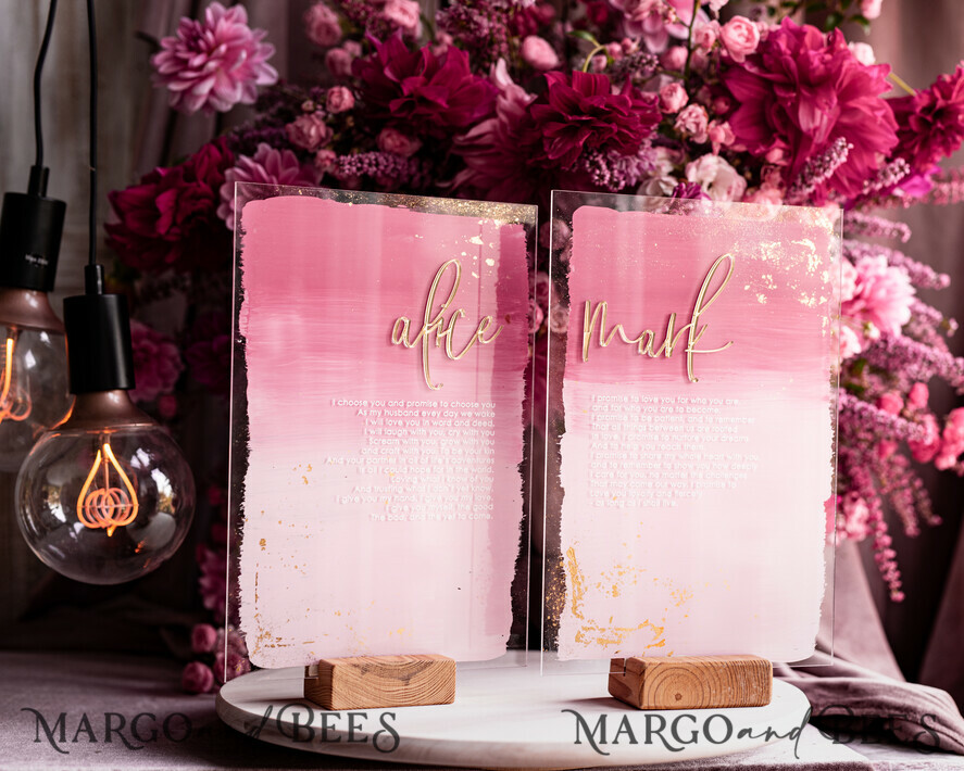 WEDDING VOWS Acrylic Clear Gold Acrylic Ombre Bride and groom vow books, wedding vow books, personalized vow booklets, his and her vow books, custom wedding vows, bridal shower gift