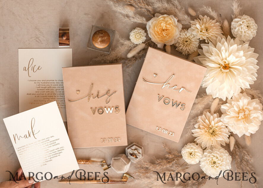 WEDDING VOWS Acrylic Clear Gold Bride and groom vow books, wedding vow books, personalized vow booklets, his and her vow books, custom wedding vow cases, bridal shower gift