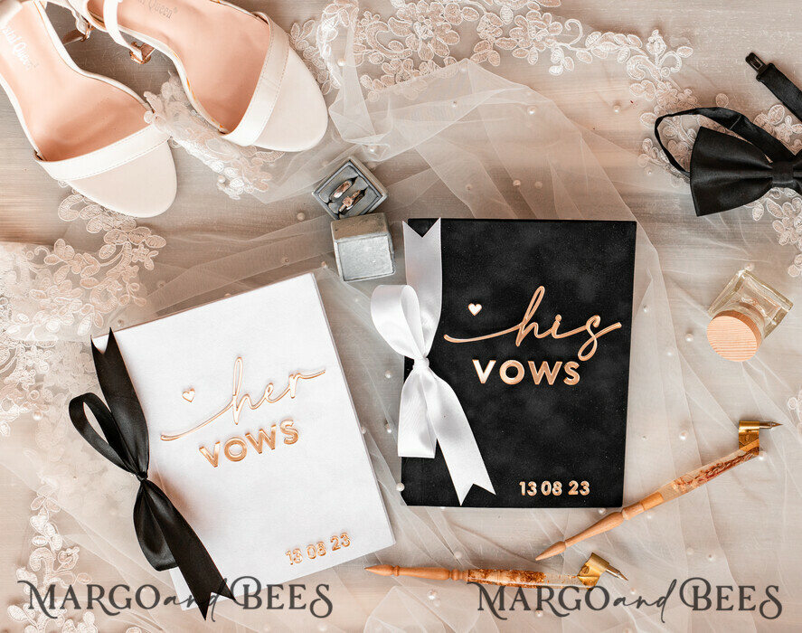 WEDDING VOWS Acrylic Clear Gold Elegant Classic Bride and groom vow books, Black White Gold wedding vow books set of two, Velvet personalized vow booklets, Golden Mirror his and her vow books, Acrylic His Hers Gold custom wedding vow cases, bridal shower gift