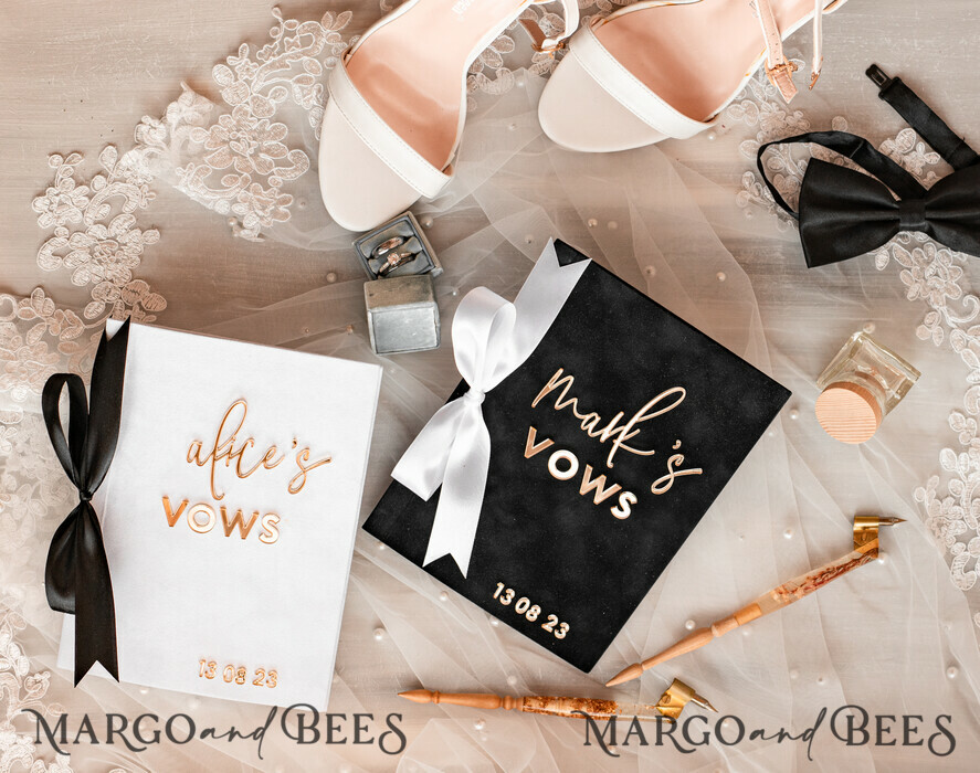 WEDDING VOWS Acrylic Clear Gold Elegant Classic Bride and groom vow books, Black White Gold wedding vow books set of two, Velvet personalized vow booklets, Golden Mirror his and her vow books, Acrylic His Hers Gold custom wedding vow cases, bridal shower gift