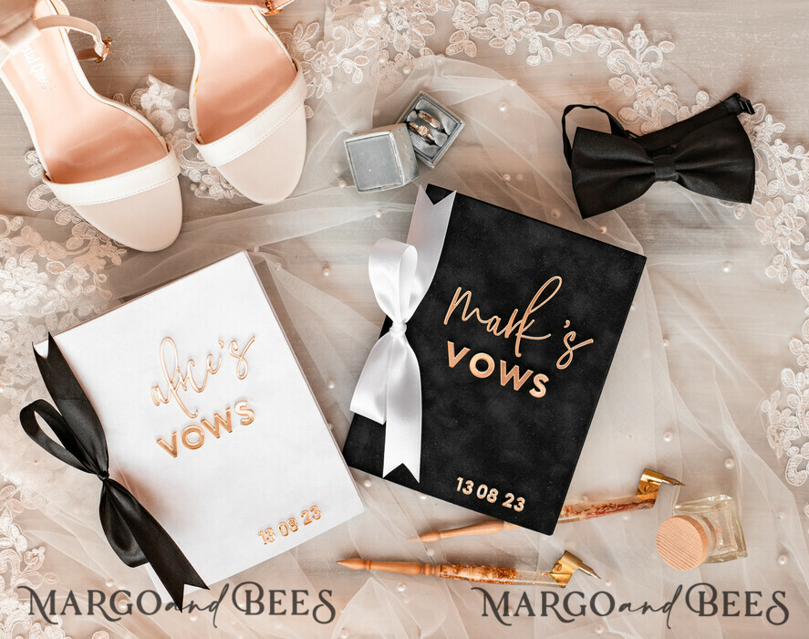 WEDDING VOWS Acrylic Clear Gold Elegant Classic Bride and groom vow books, Black White Gold wedding vow books set of two, Velvet personalized vow booklets, Golden Mirror his and her vow books, Acrylic His Hers Gold custom wedding vow cases, bridal shower gift