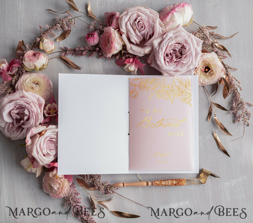 WEDDING VOWS Acrylic Clear Gold Wedding vows, luxury