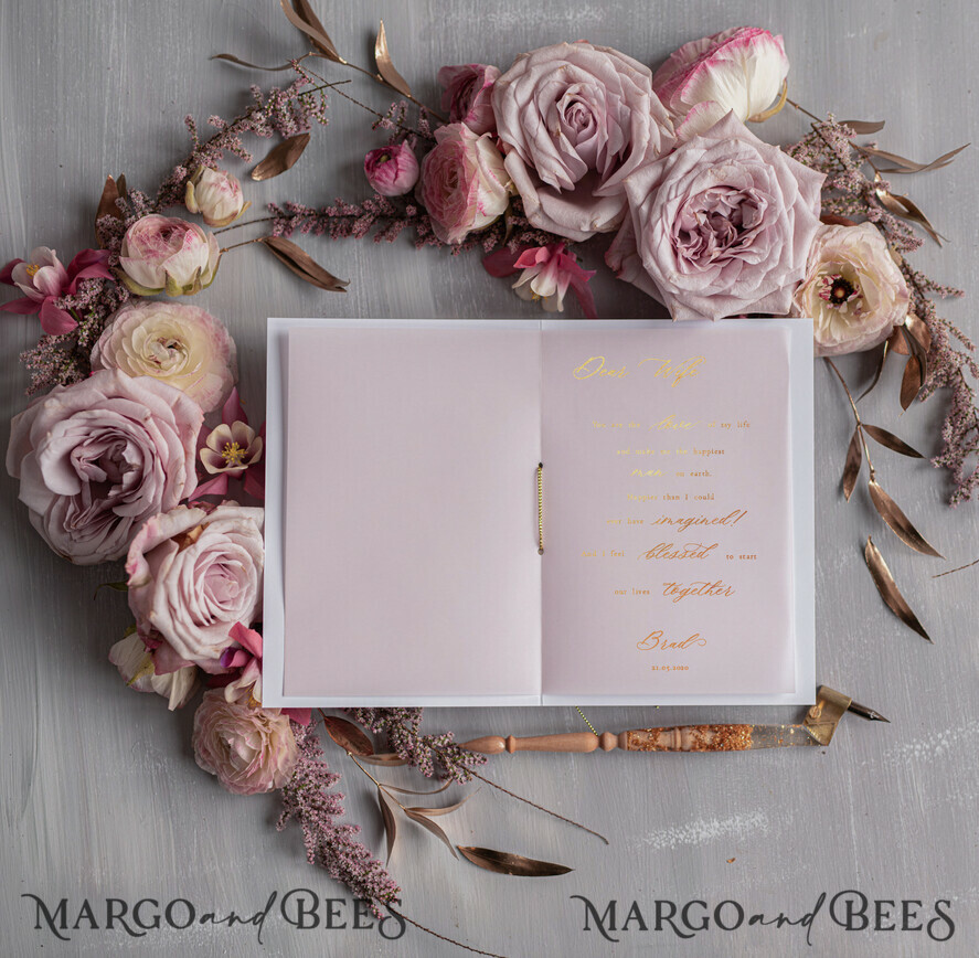 WEDDING VOWS Acrylic Clear Gold Wedding vows, luxury