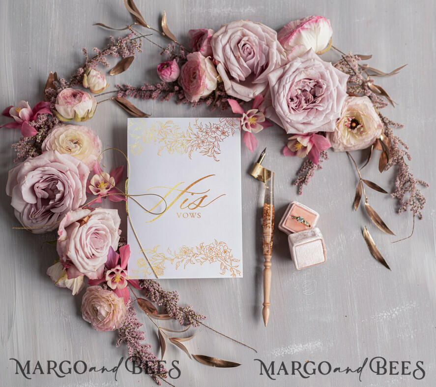WEDDING VOWS Acrylic Clear Gold Wedding vows, luxury