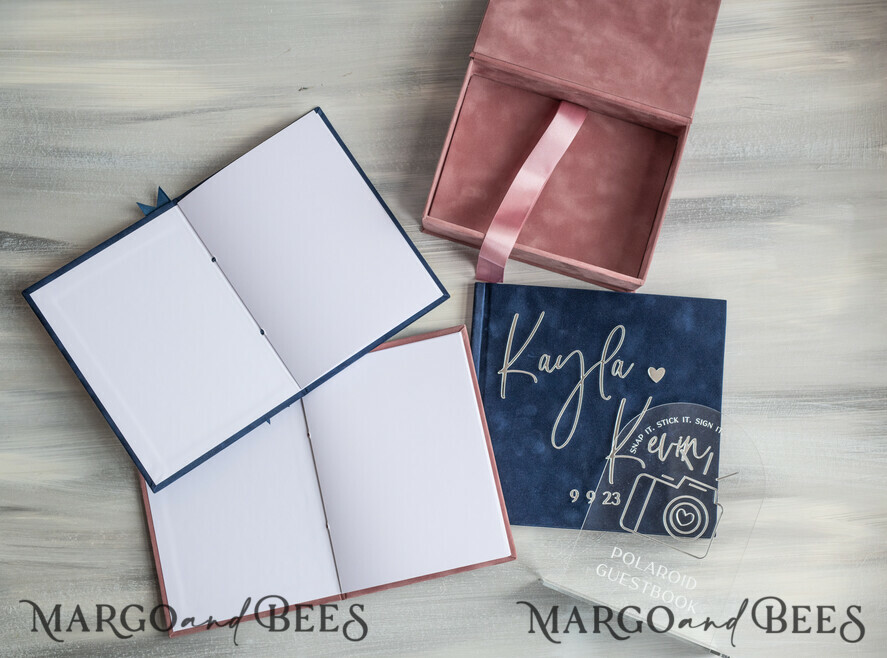 WEDDING VOWS Acrylic Clear Gold Bride and groom vow books, navy blue and blush wedding vow books, personalized vow booklets, his and her vow books, custom wedding vow cases, bridal shower gift
