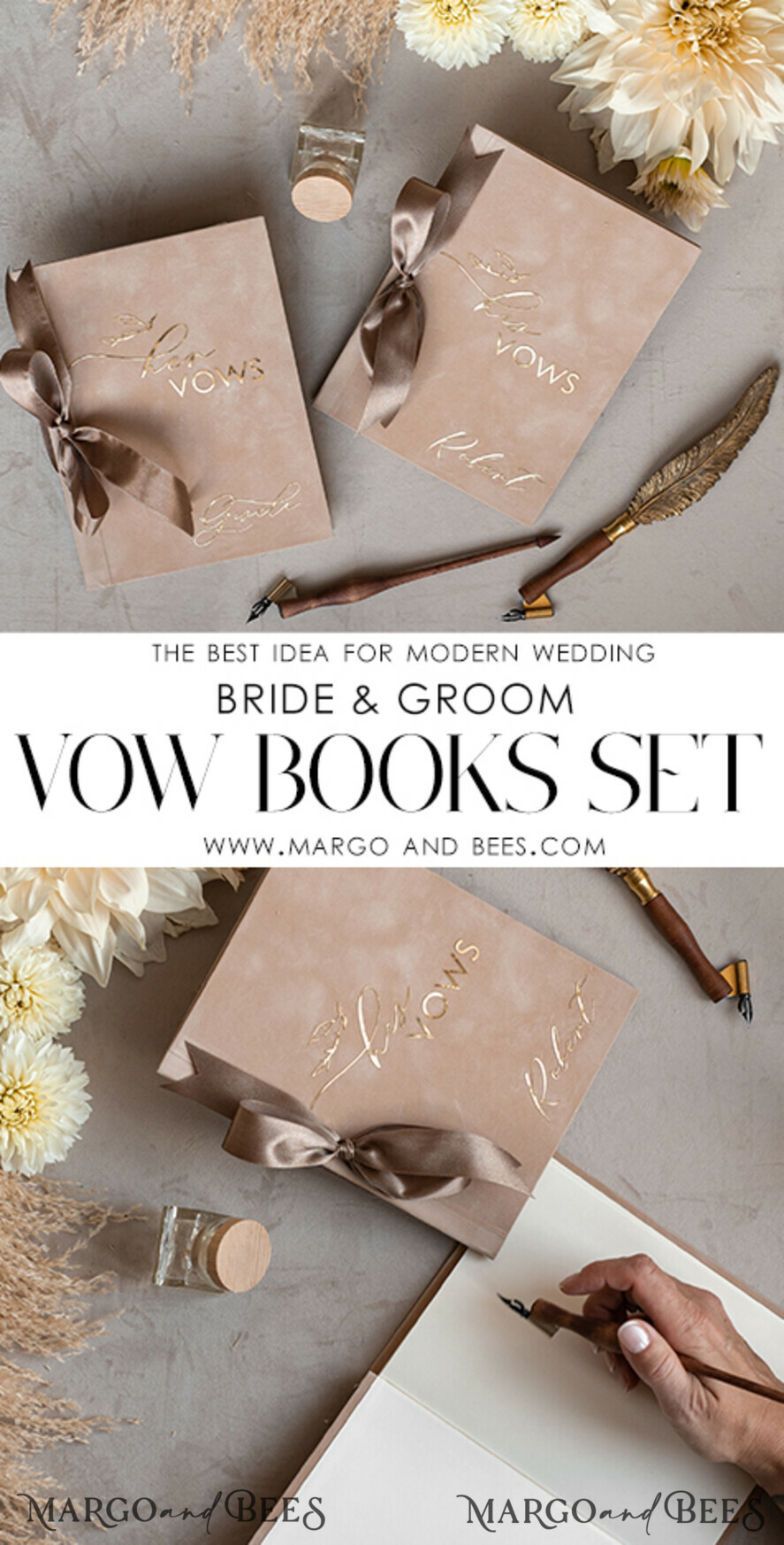 WEDDING VOWS Acrylic Clear Gold Bride and groom vow books, wedding vow books set of two, personalized vow booklets, his and her vow books, custom wedding vow cases, bridal shower gift