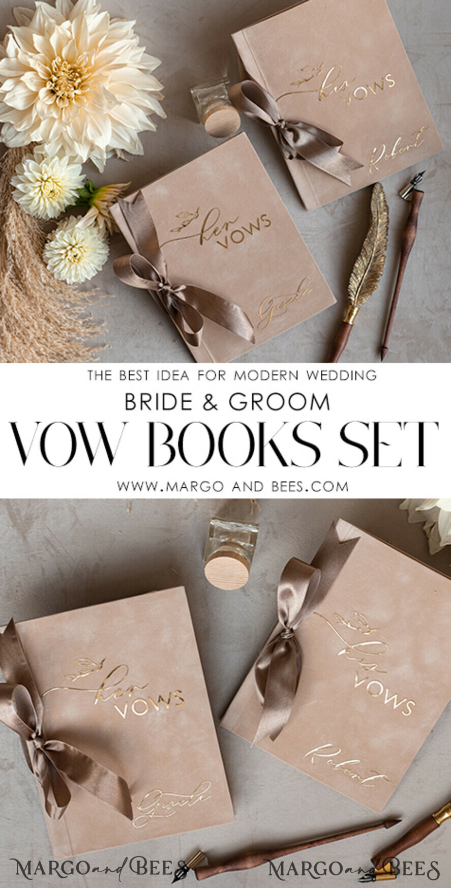 WEDDING VOWS Acrylic Clear Gold Bride and groom vow books, wedding vow books set of two, personalized vow booklets, his and her vow books, custom wedding vow cases, bridal shower gift