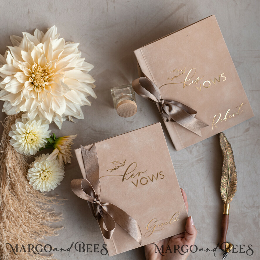 WEDDING VOWS Acrylic Clear Gold Bride and groom vow books, wedding vow books set of two, personalized vow booklets, his and her vow books, custom wedding vow cases, bridal shower gift