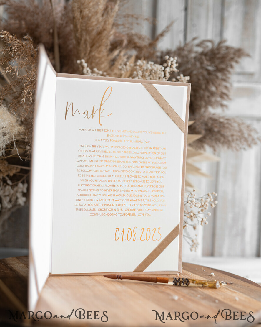 WEDDING VOWS Acrylic Clear Gold Bride and groom vow books, wedding vow books, personalized vow booklets, his and her vow books, custom wedding vow cases, bridal shower gift