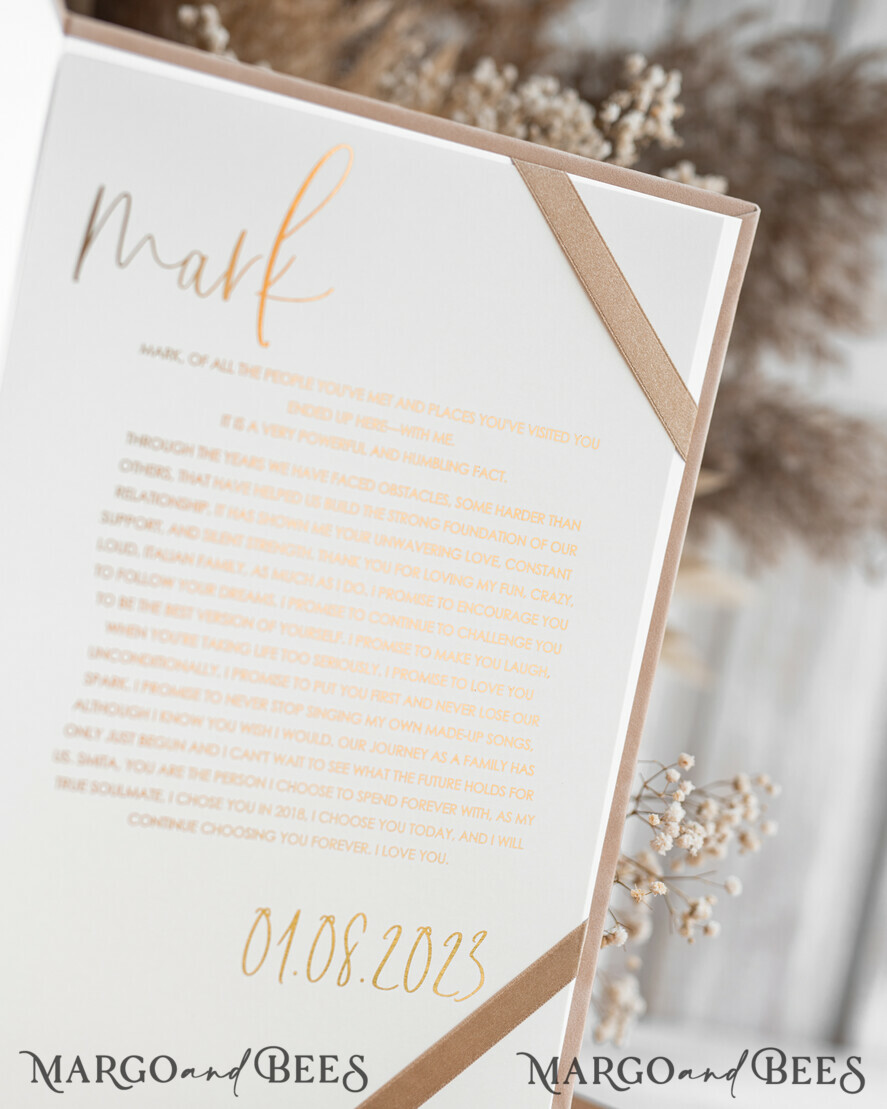 WEDDING VOWS Acrylic Clear Gold Bride and groom vow books, wedding vow books, personalized vow booklets, his and her vow books, custom wedding vow cases, bridal shower gift