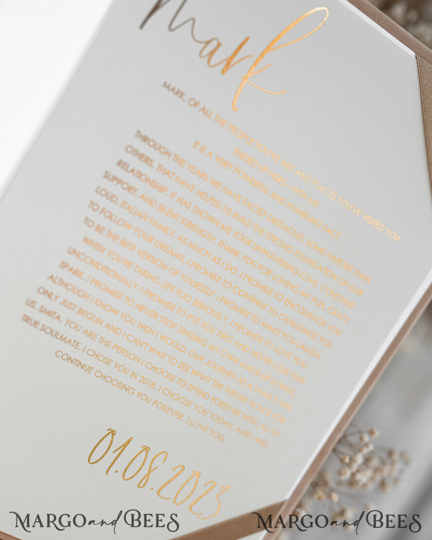 WEDDING VOWS Acrylic Clear Gold Bride and groom vow books, wedding vow books, personalized vow booklets, his and her vow books, custom wedding vow cases, bridal shower gift