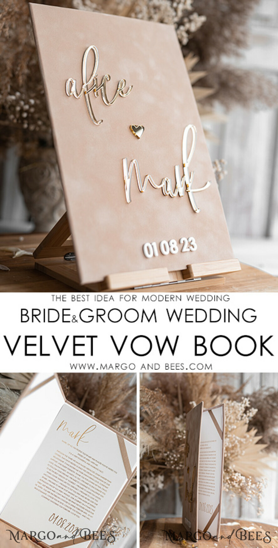 WEDDING VOWS Acrylic Clear Gold Bride and groom vow books, wedding vow books, personalized vow booklets, his and her vow books, custom wedding vow cases, bridal shower gift