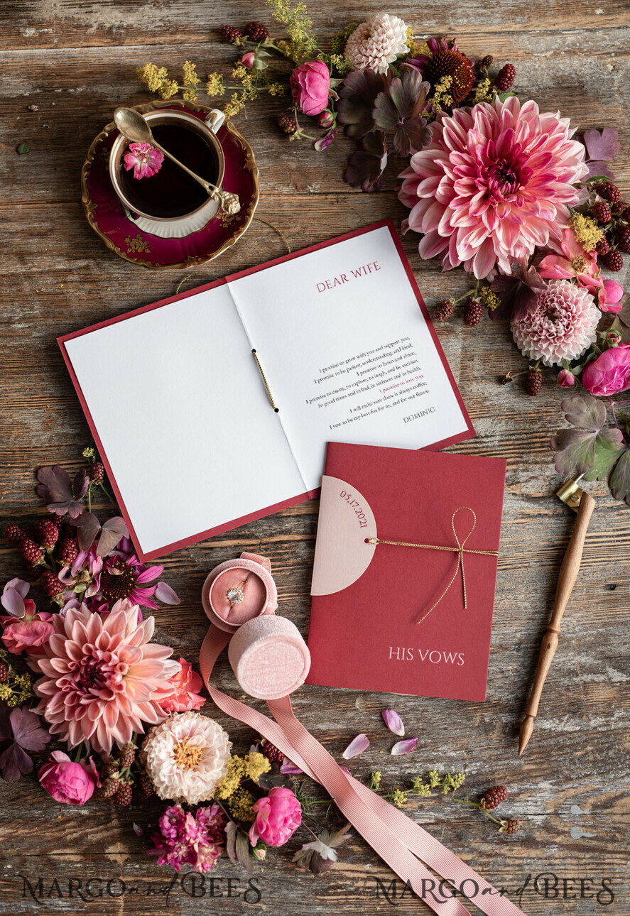 WEDDING VOWS modern Wedding vows personalised card