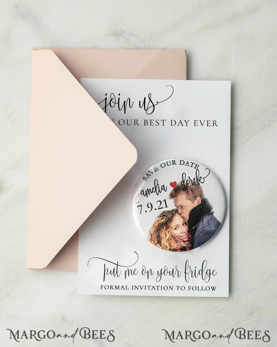 SAVE THE DATES photo magnets Save the Dates Card with Fridge Magnet with Your Photo