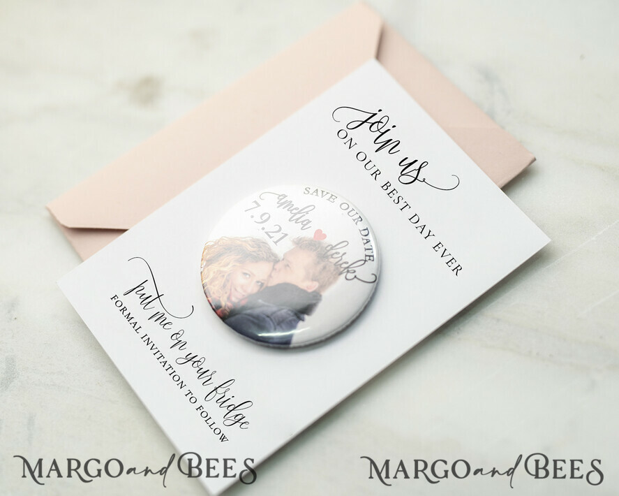 SAVE THE DATES photo magnets Save the Dates Card with Fridge Magnet with Your Photo