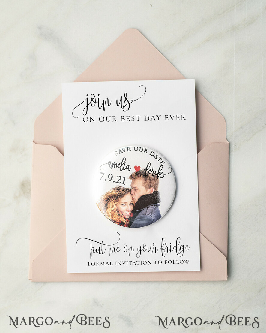 SAVE THE DATES photo magnets Save the Dates Card with Fridge Magnet with Your Photo