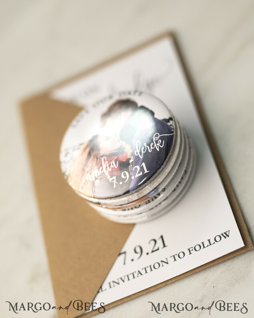 SAVE THE DATES photo magnets Save the Dates Set Card with Your Photo Fridge Magnet