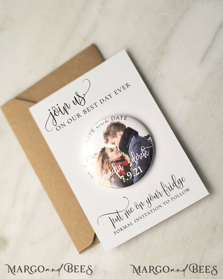 SAVE THE DATES photo magnets Save the Dates Set Card with Your Photo Fridge Magnet