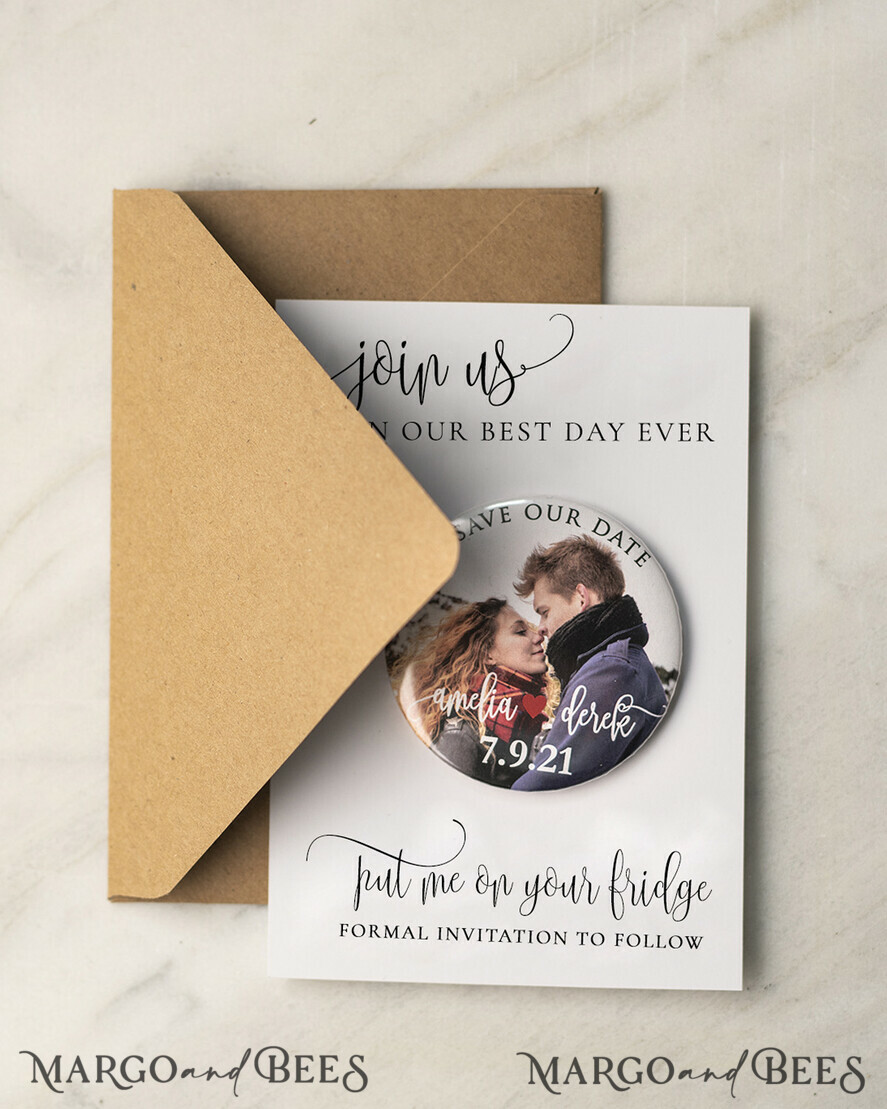 SAVE THE DATES photo magnets Save the Dates Set Card with Your Photo Fridge Magnet