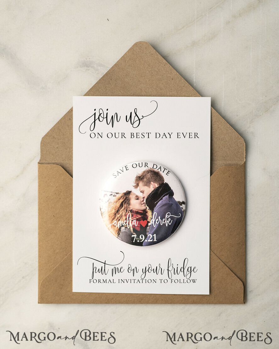 SAVE THE DATES photo magnets Save the Dates Set Card with Your Photo Fridge Magnet