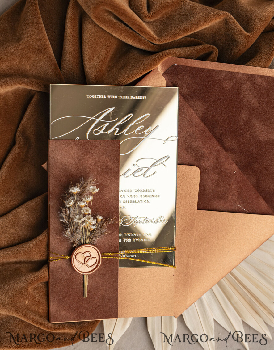 SAMPLING SERVICE samples Sample, bespoke sample set Fall Mirror gold Wedding Invitations, Elegant Terracotta Wedding Cards, Burnt orange Acrylic Wedding Invites, Mirror Gold Plexi Wedding Invitation Suite
