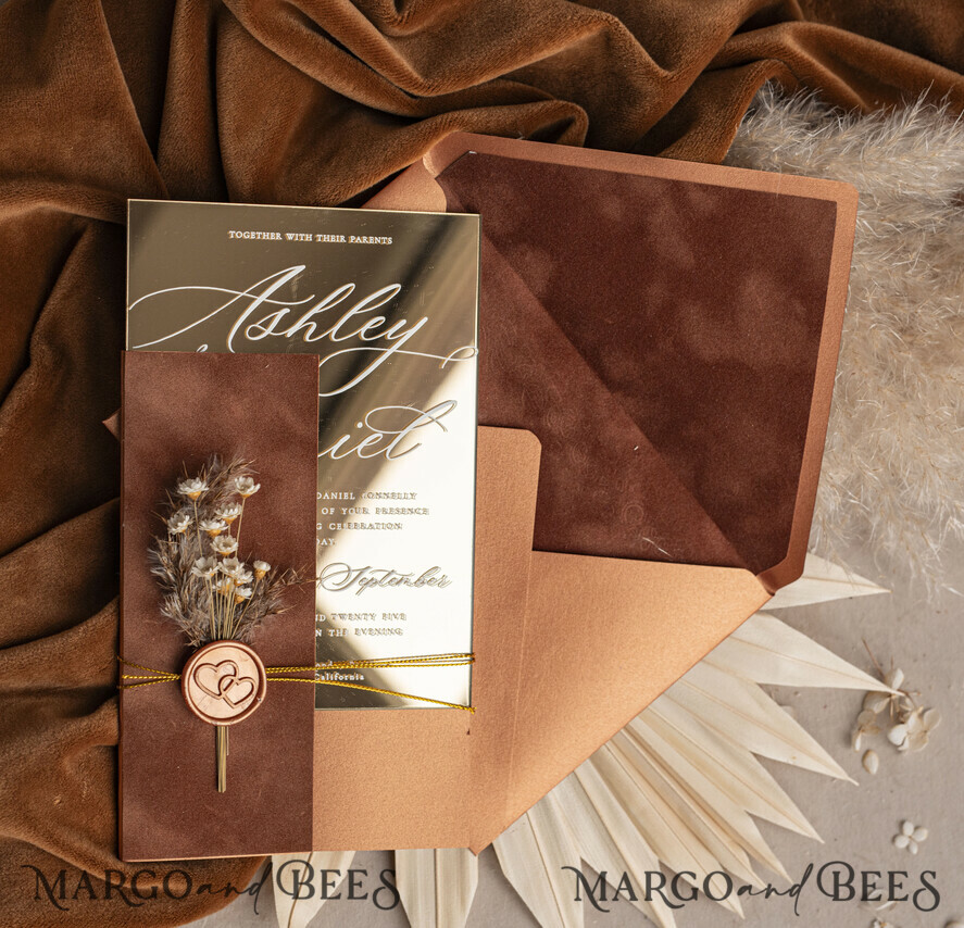SAMPLING SERVICE samples Sample, bespoke sample set Fall Mirror gold Wedding Invitations, Elegant Terracotta Wedding Cards, Burnt orange Acrylic Wedding Invites, Mirror Gold Plexi Wedding Invitation Suite
