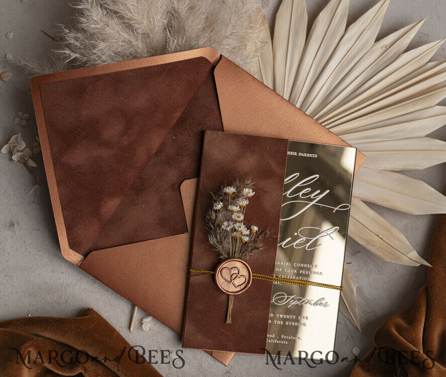 SAMPLING SERVICE samples Sample, bespoke sample set Fall Mirror gold Wedding Invitations, Elegant Terracotta Wedding Cards, Burnt orange Acrylic Wedding Invites, Mirror Gold Plexi Wedding Invitation Suite