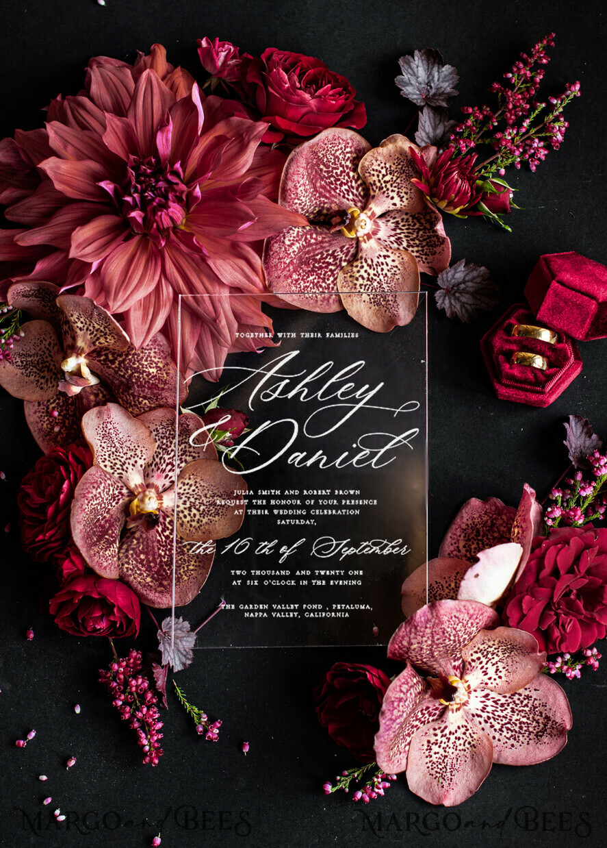 SAMPLING SERVICE samples Burgundy Velvet wedding Invitation Sample, luxury glamour handmade sample set, Gold Floral wedding invitation, Maroon invites sample set