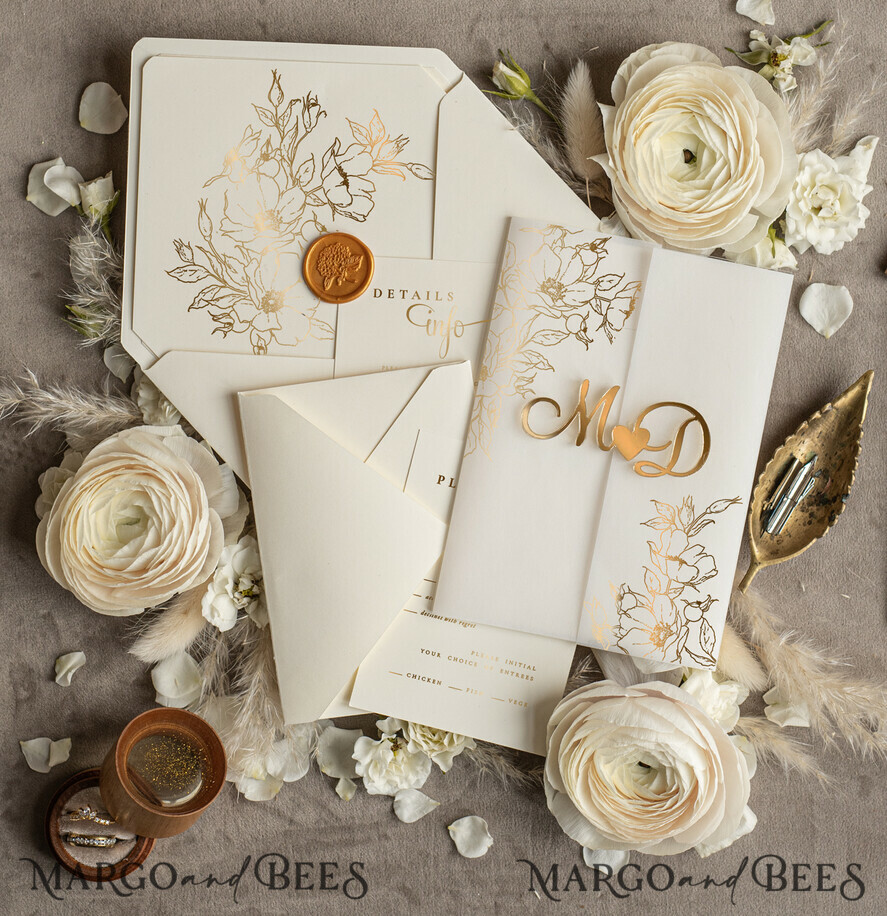 SAMPLING SERVICE samples Ivory wedding Invitation Sample, handmade sample set, Glamour acrylic wedding invitation sample set, luxurious invites sample set, clear acryl invites sample