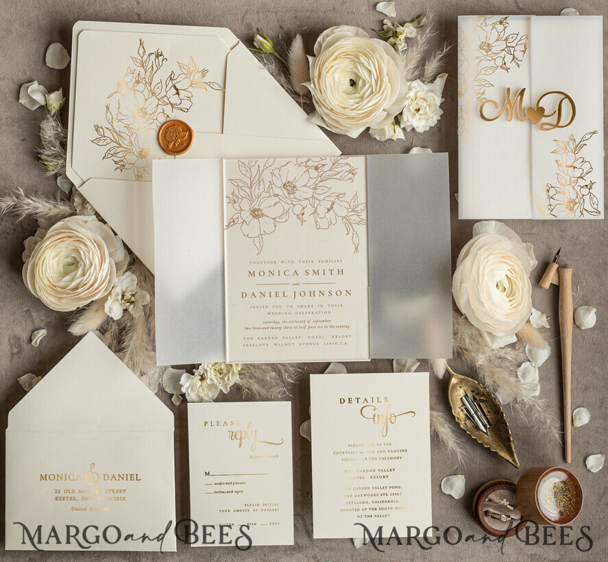 SAMPLING SERVICE samples Ivory wedding Invitation Sample, handmade sample set, Glamour acrylic wedding invitation sample set, luxurious invites sample set, clear acryl invites sample
