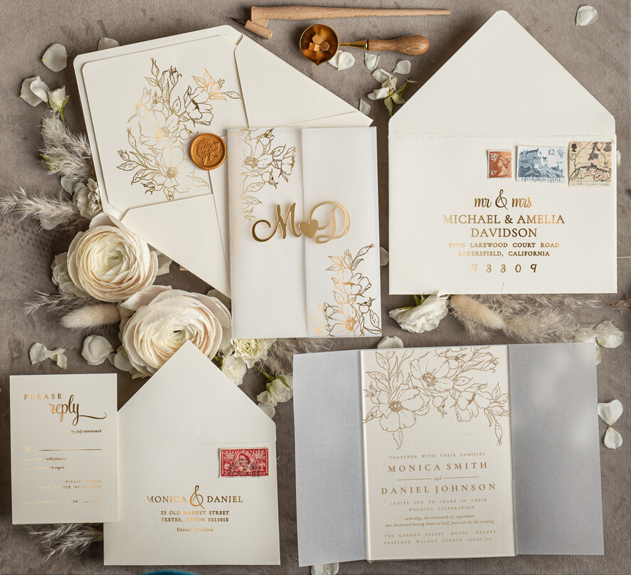 SAMPLING SERVICE samples Ivory wedding Invitation Sample, handmade sample set, Glamour acrylic wedding invitation sample set, luxurious invites sample set, clear acryl invites sample