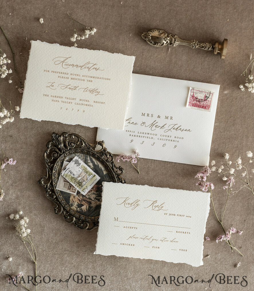SAMPLING SERVICE samples Ivory Beige Floral wedding Invitation Sample, handmade sample set, Fine Art floral wedding invitation, Wildflower invites sample set