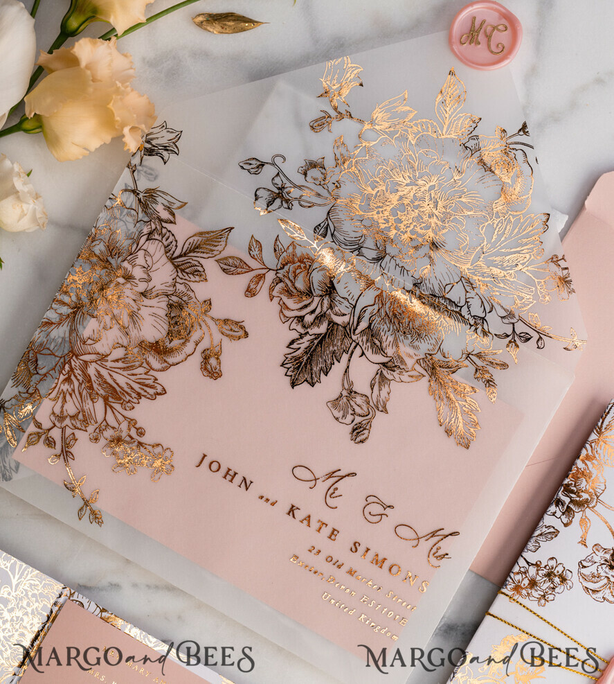 SAMPLING SERVICE samples Gold Arabic wedding Invitation Sample, handmade sample set, Pink Floral wedding invitation samples, romantic wedding invites sample set
