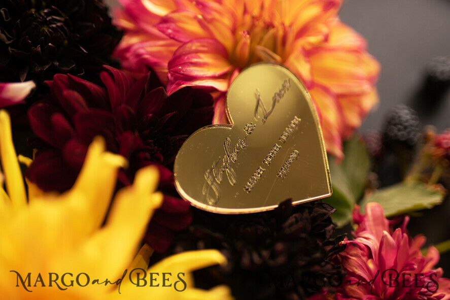 SAVE THE DATES acrylic gold magnets Save the Date with gold magnet, unigue save the date, glamour wedding
