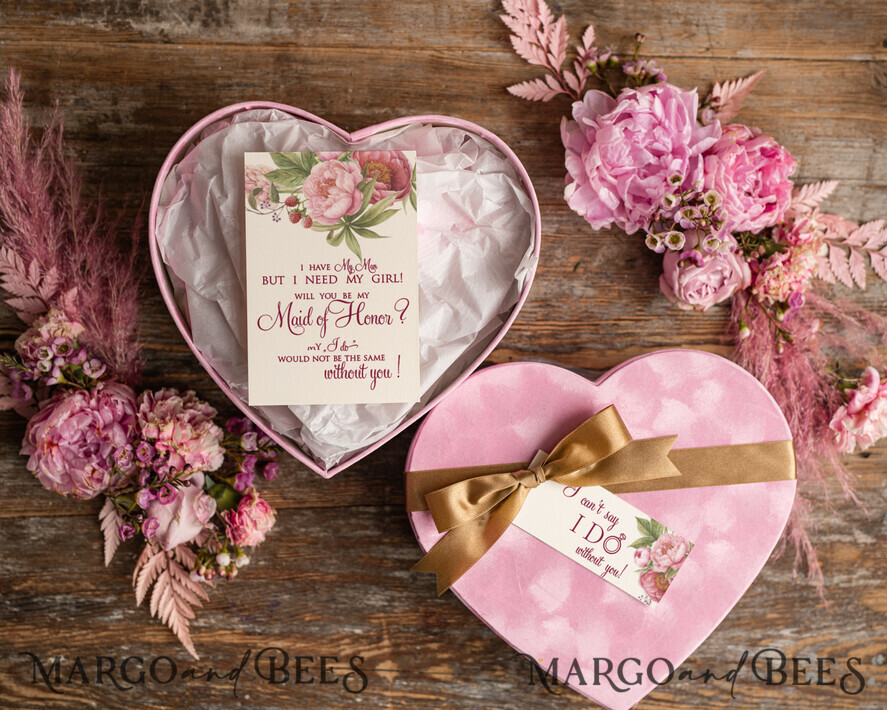 BRIDESMAID/BEST MAN BOX WILL YOU BE MY BRIDESMAID Bridesmaid Proposal Heart Shaped Box, Spa Maid of Honor handmade gift Box, special present box
