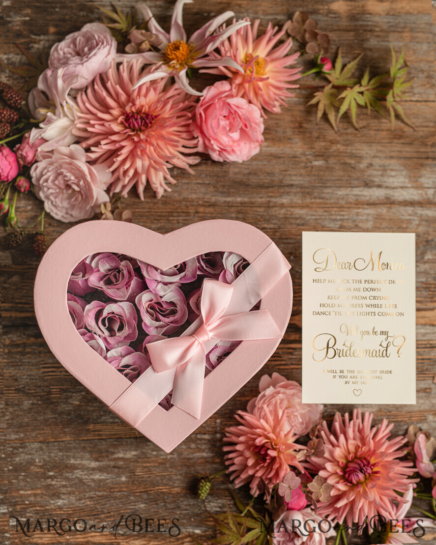 BRIDESMAID/BEST MAN BOX WILL YOU BE MY BRIDESMAID Flower box, Bridesmaid Proposal heart Box, Will You Be My Bridesmaid Gift, Proposal Gift Box