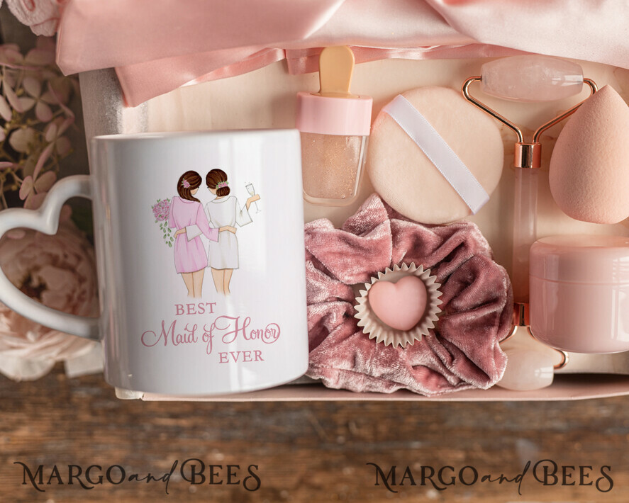 BRIDESMAID/BEST MAN BOX WILL YOU BE MY BRIDESMAID Bridesmaid Luxury Satin Robe, Maid og Honor Gift Box, Spa Day cosmetic wedding set