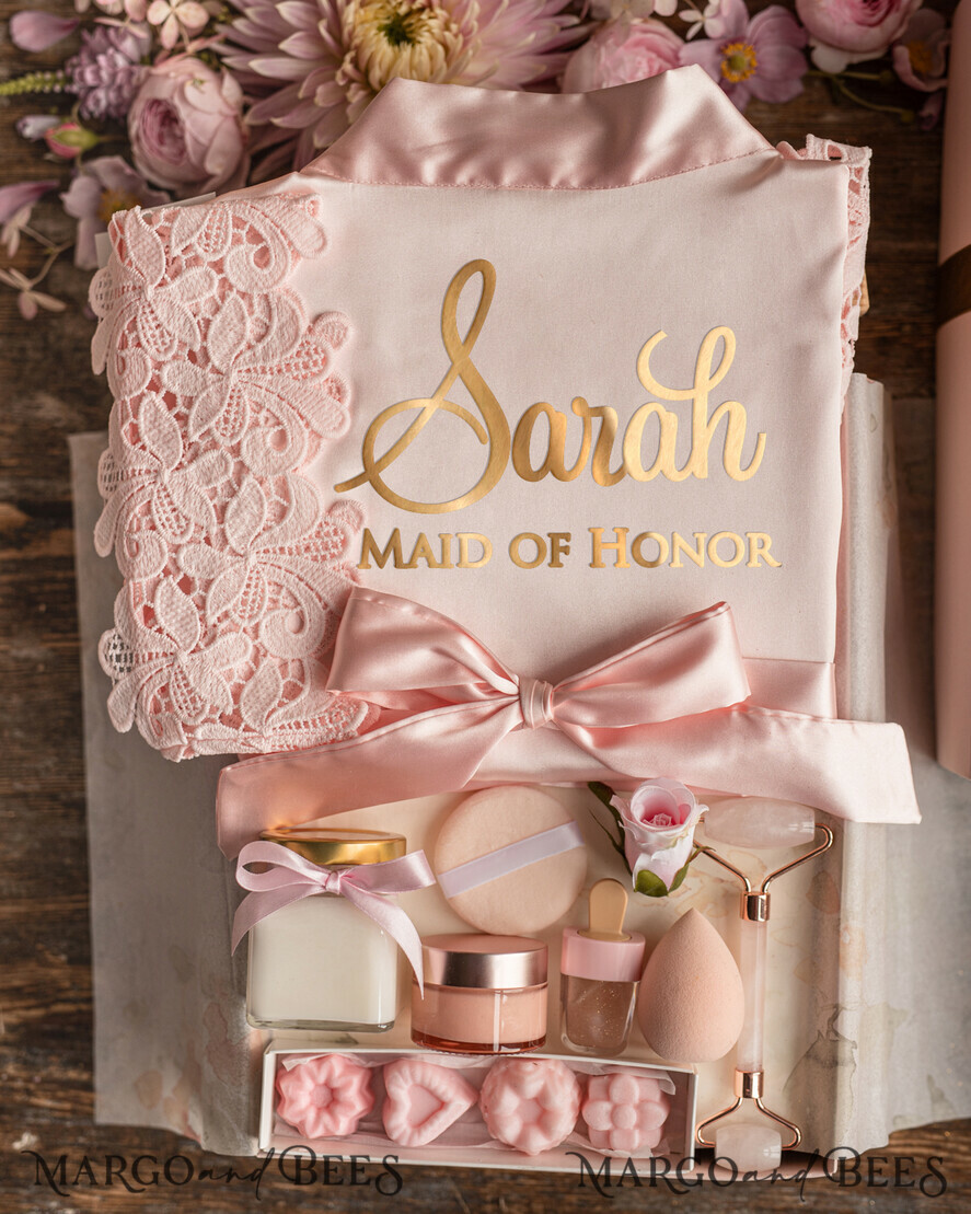 BRIDESMAID/BEST MAN BOX WILL YOU BE MY BRIDESMAID Maid Of Honor Wedding Present Box, Satin Robe Bridesmaid Proposal, natural set for wedding