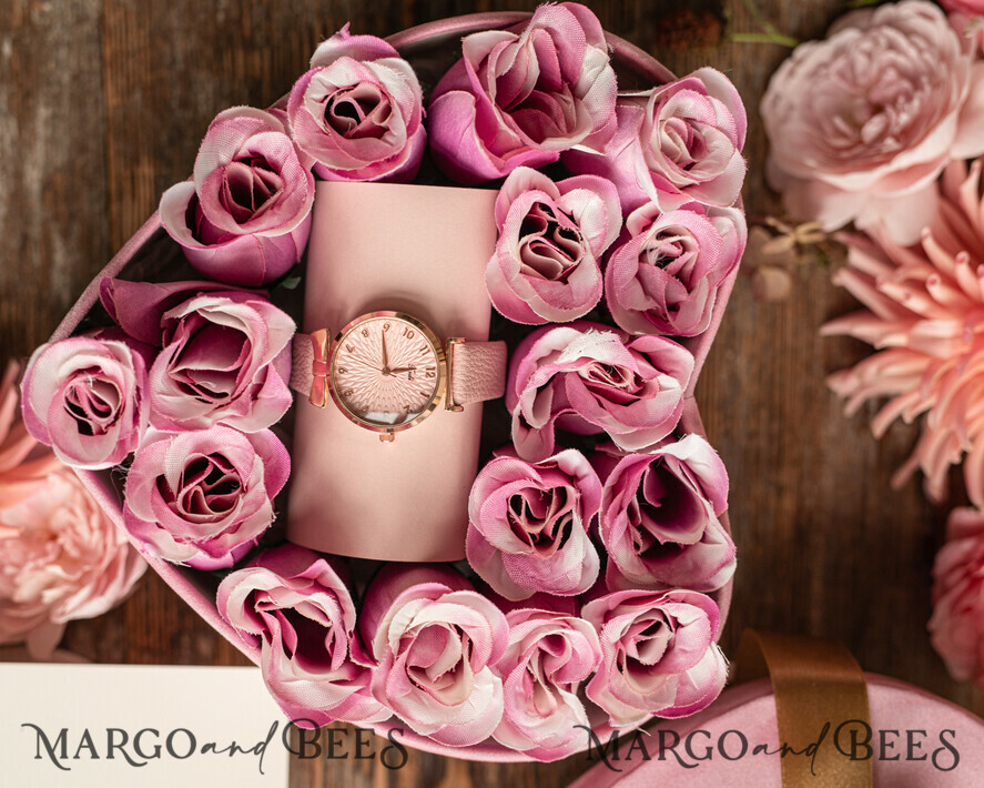 BRIDESMAID/BEST MAN BOX WILL YOU BE MY BRIDESMAID Bridesmaid Proposal Luxury Box, Original Handmade Bridesmaid Set, Watch set rose gold