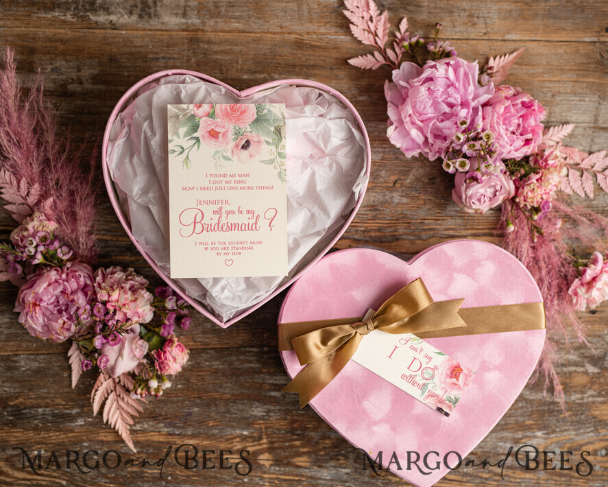 BRIDESMAID/BEST MAN BOX WILL YOU BE MY BRIDESMAID Bridesmaid Proposal Velvet heart Box little spa ,Will You Be My Bridesmaid Gift, Will you be My Maid of Honor Proposal Gift Box Set