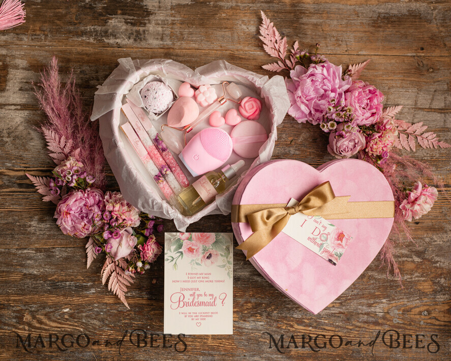 BRIDESMAID/BEST MAN BOX WILL YOU BE MY BRIDESMAID Bridesmaid Proposal Velvet heart Box little spa ,Will You Be My Bridesmaid Gift, Will you be My Maid of Honor Proposal Gift Box Set